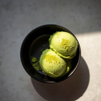 Helado de té verde