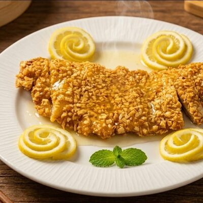 Pollo con almendras al limon