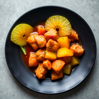 Pollo con piña natural