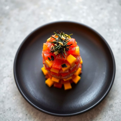 Tartar de atún con mango