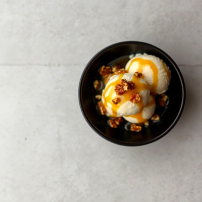 Helado nueces caramelizada