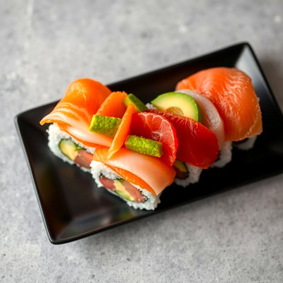 Arcoiris Uramaki Roll Rainbow (8 piezas)